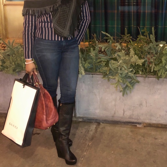 GUCCI EUC Red Leather Guccissima Horse-bit Handbag - Picture 6 of 7